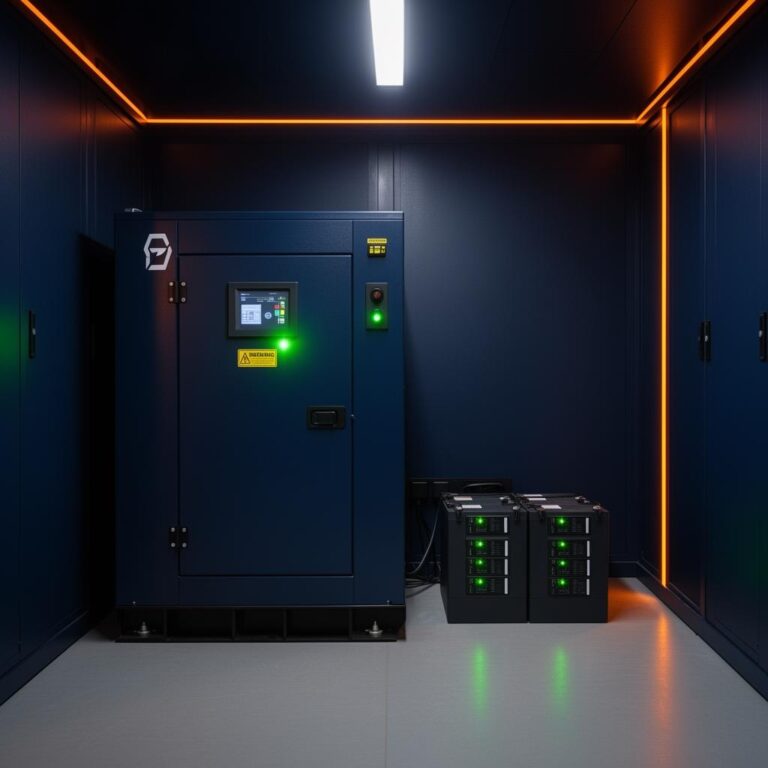 Industrial backup generator and UPS battery system