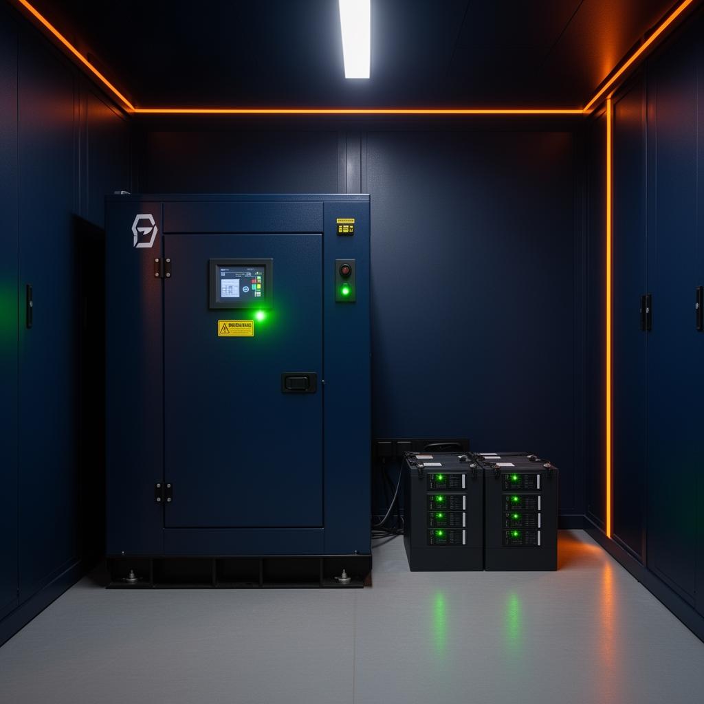Industrial backup generator and UPS battery system